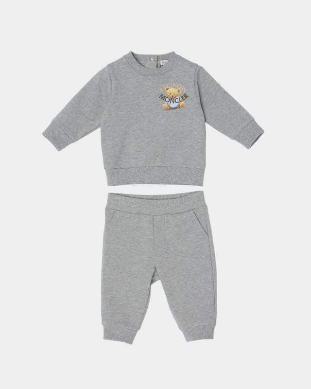 Boy's Teddy Bear Logo Sweatshirt & Sweatpants, Size 6M-3